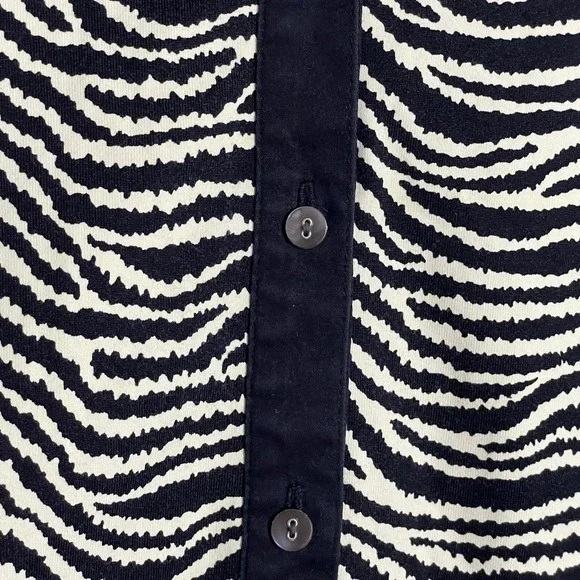 J.McLaughlin Women's S Black Ivory Collared Long Sleeve Stretch Knit Top - Picture 3 of 6